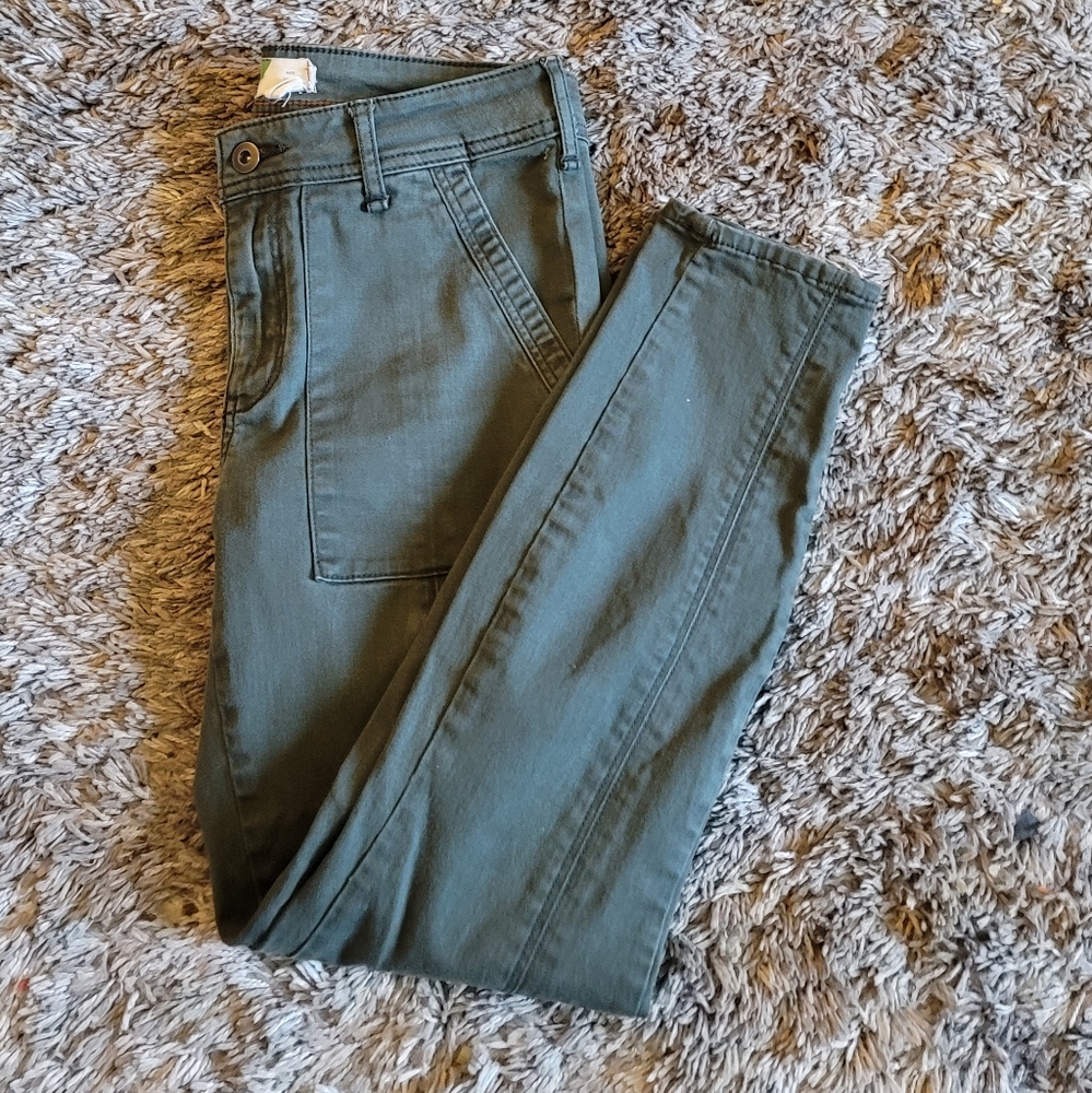 Anthropologie Olive Green Utility Style Skinny Pants 26 - Picture 8 of 9
